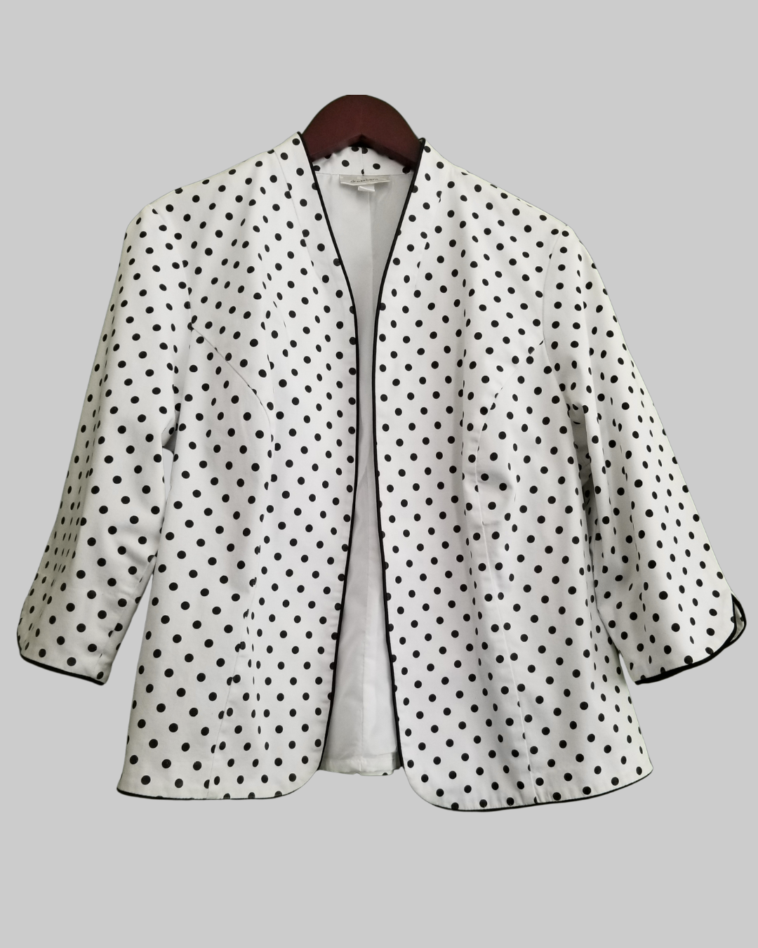 Dressbarn Long Sleeve Polka Dot Jacket