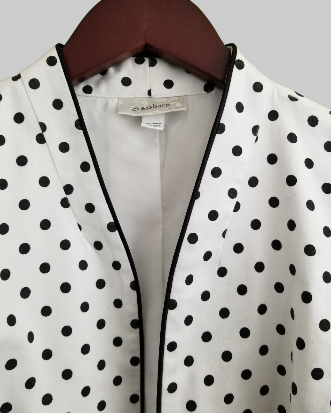 Dressbarn Long Sleeve Polka Dot Jacket