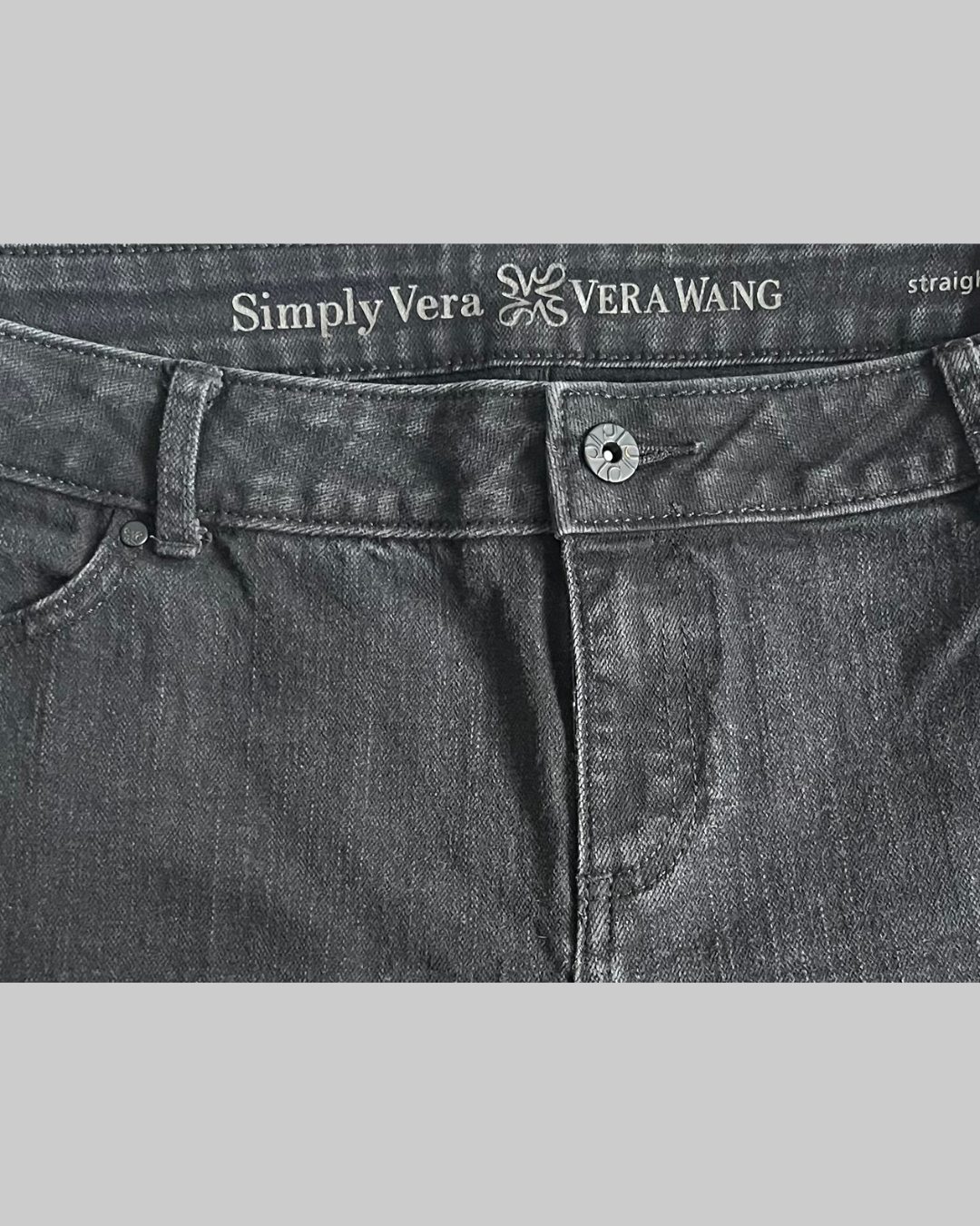 VERA WANG Straight Black Pants