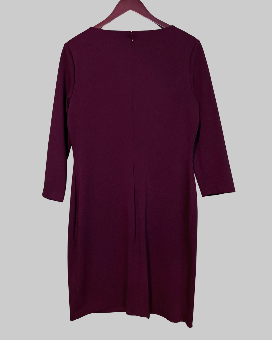 Ivanka Trump V-Neck Purple 3/4 Sleeve Dress