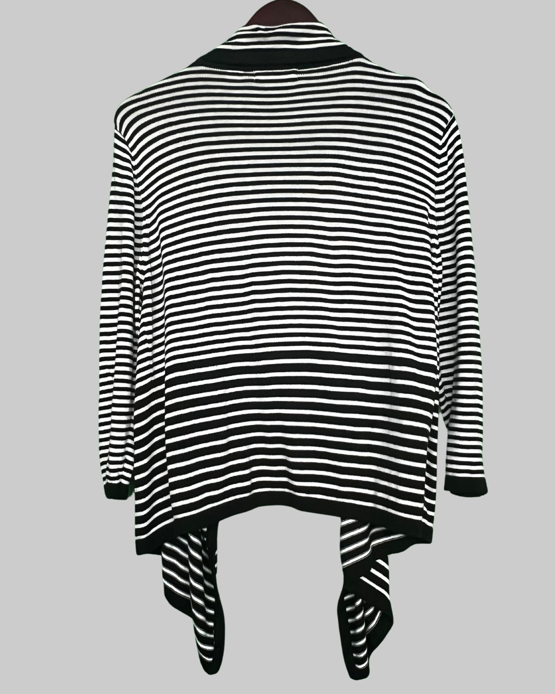 Passports Black and White Striped Print Cardigan
