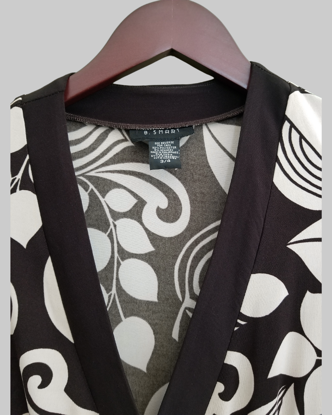 B. Smart 3/4 Sleeve Brown/White Dress