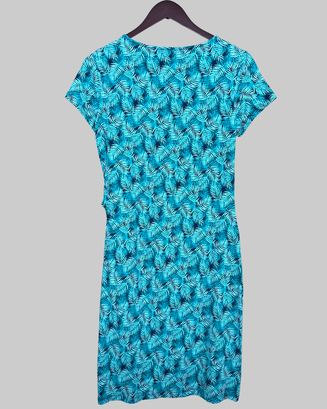 Lands' End Women's Short Sleeve Palm Leaf Dress
