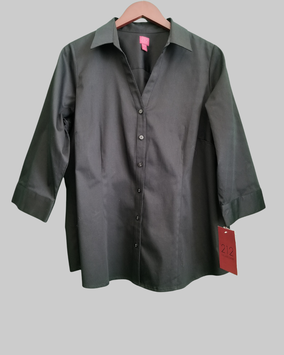 212 Collection Black Button Down Shirt