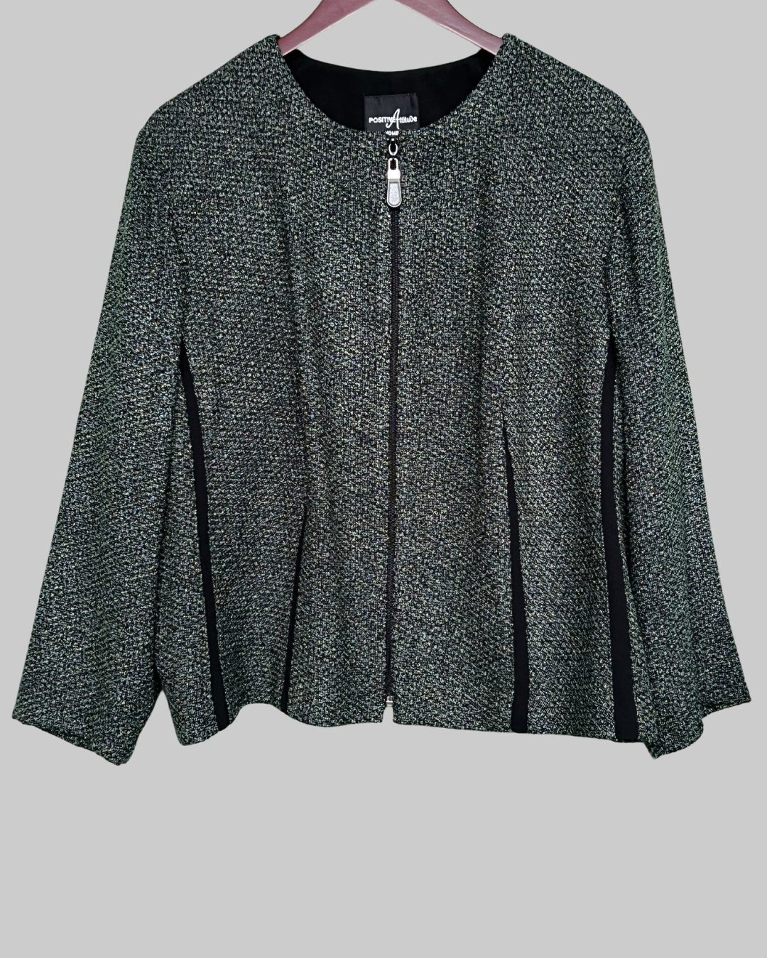 Positive Attitude Long Sleeve Zipped Round Neck Coats Blazers