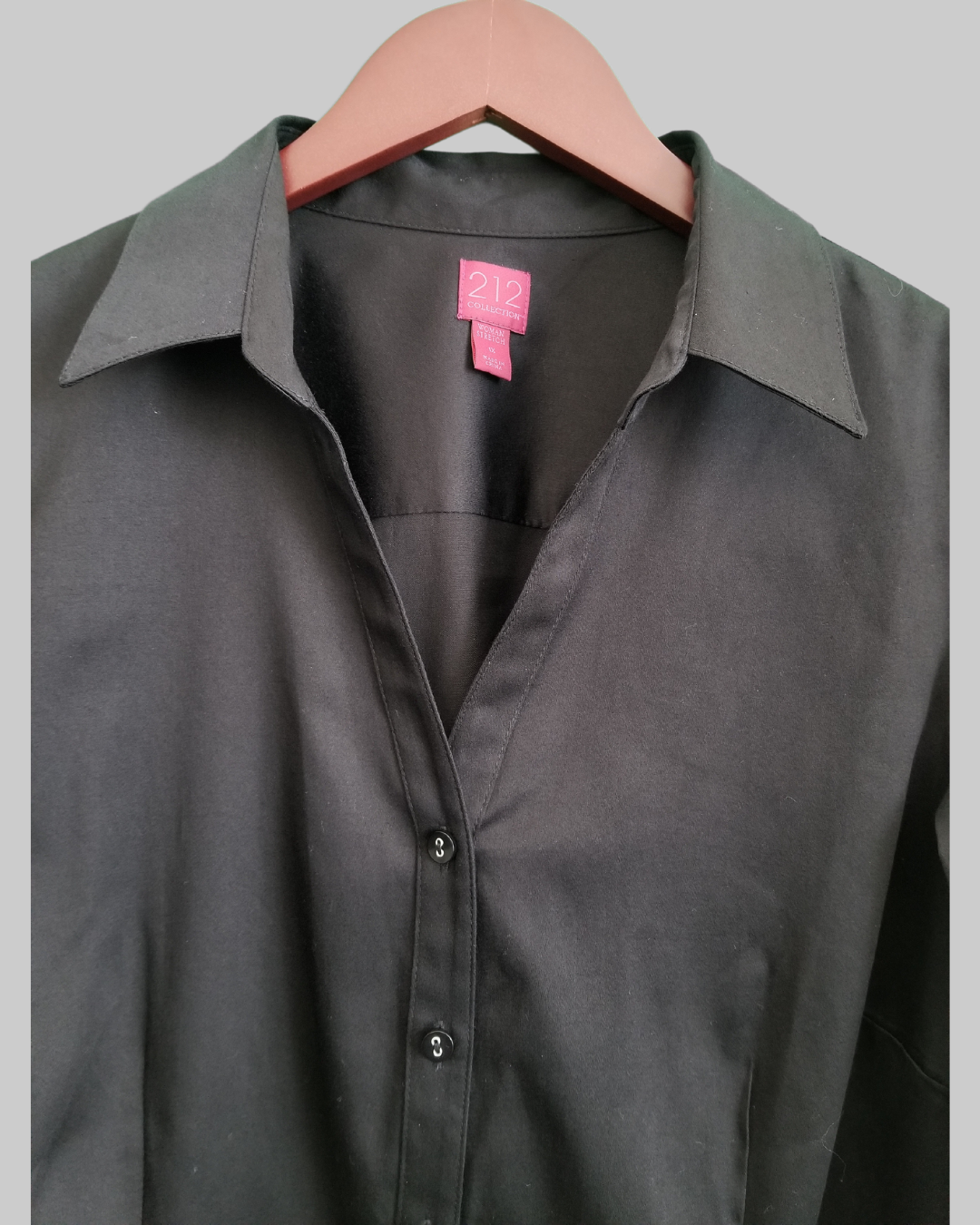 212 Collection Black Button Down Shirt