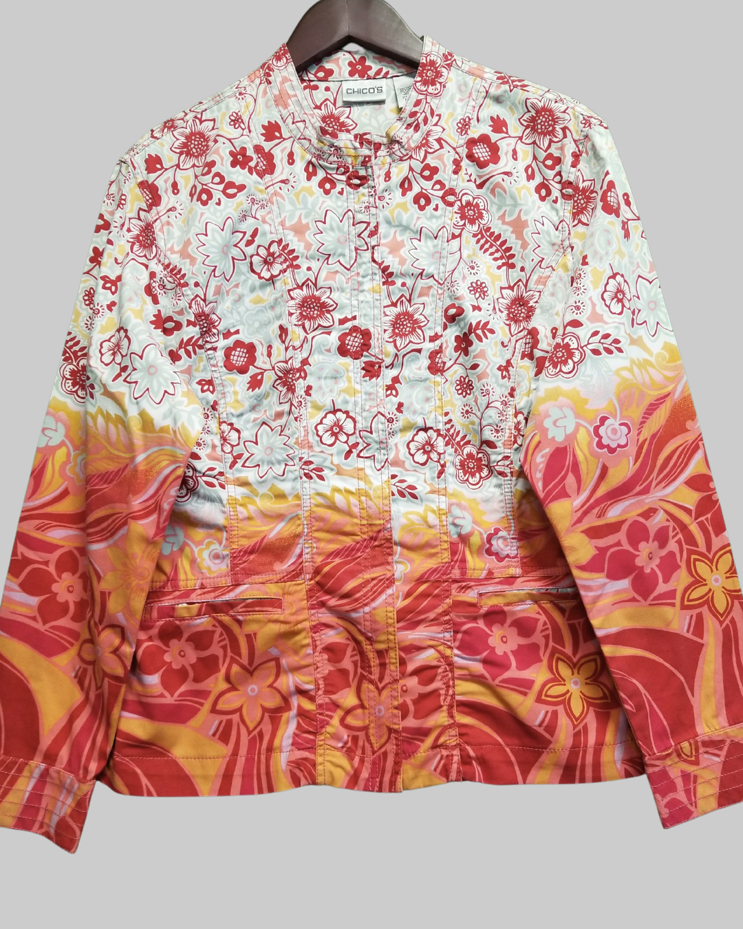 Chico's Floral-Print Vintage Jacket