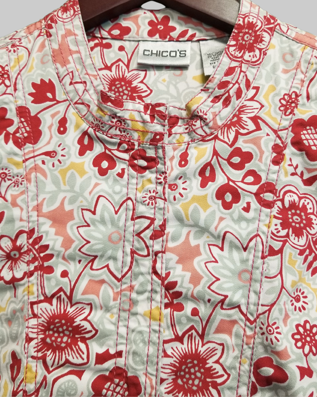 Chico's Floral-Print Vintage Jacket