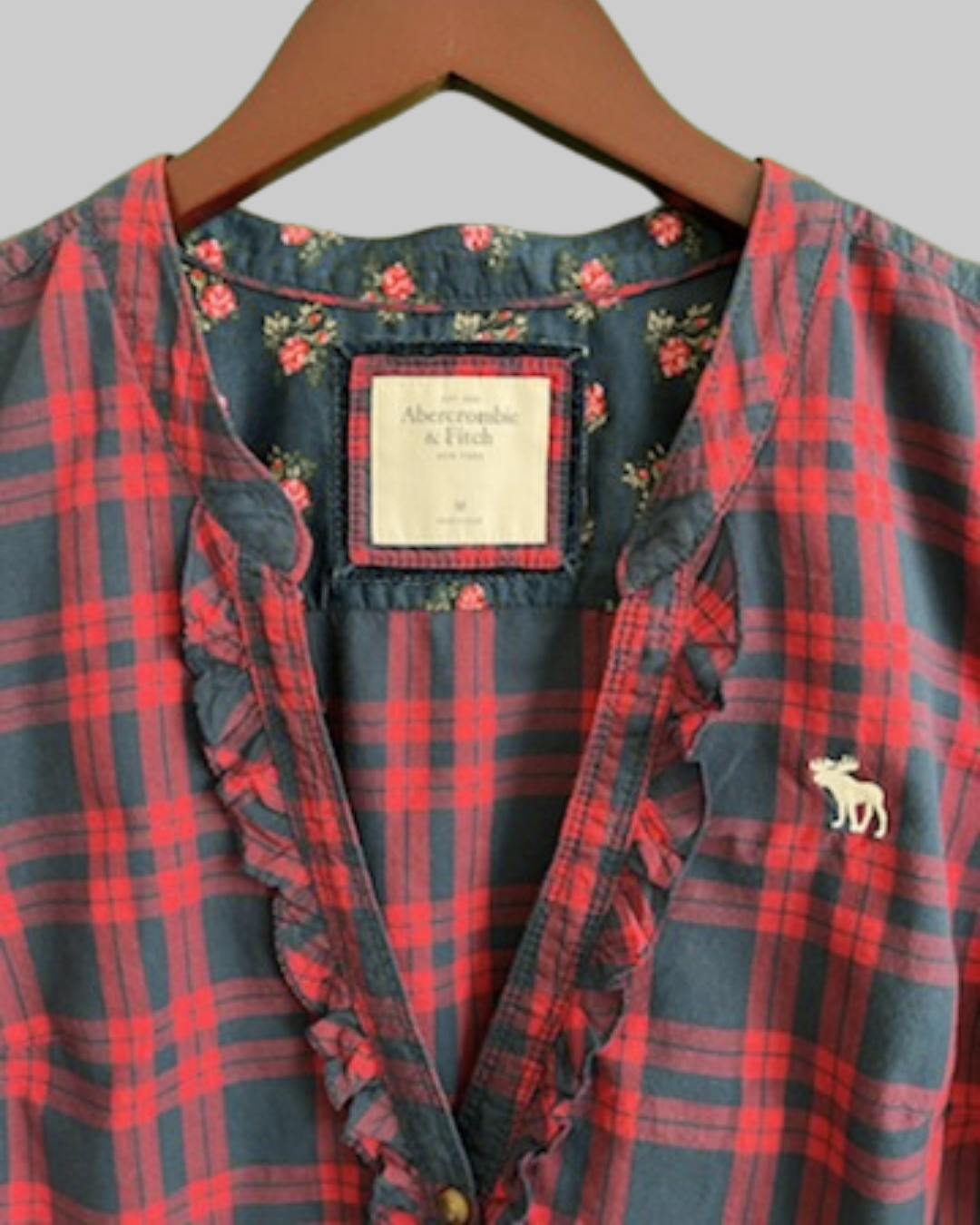 Abercrombie & Fitch Red Plaid Blouse