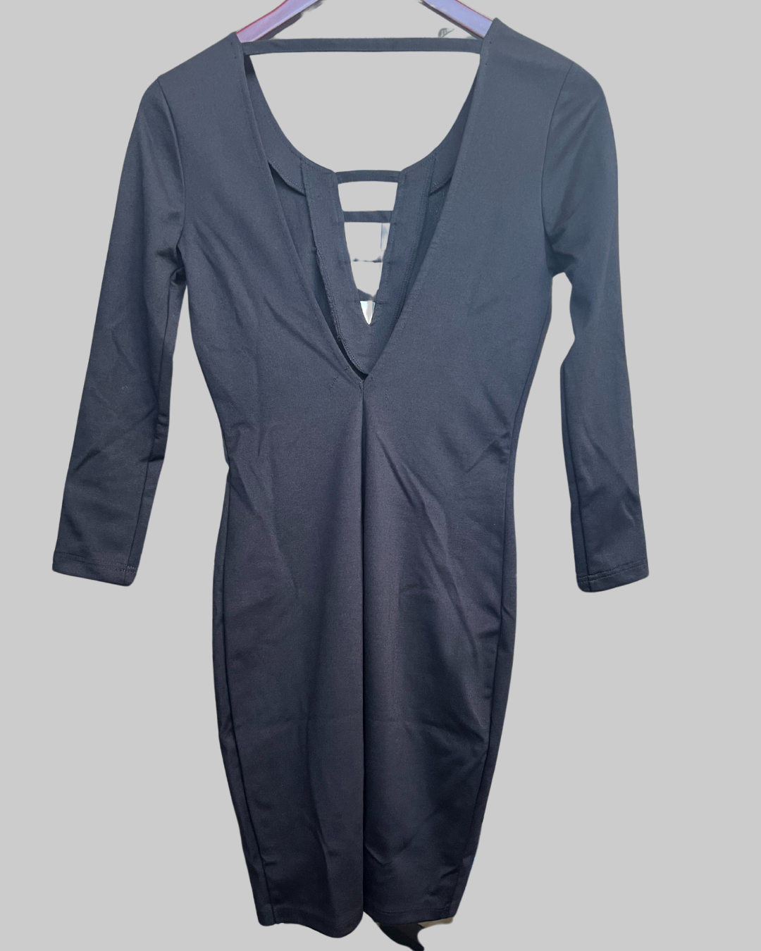 JUSTFAB Open Crossover V-Neck Dress