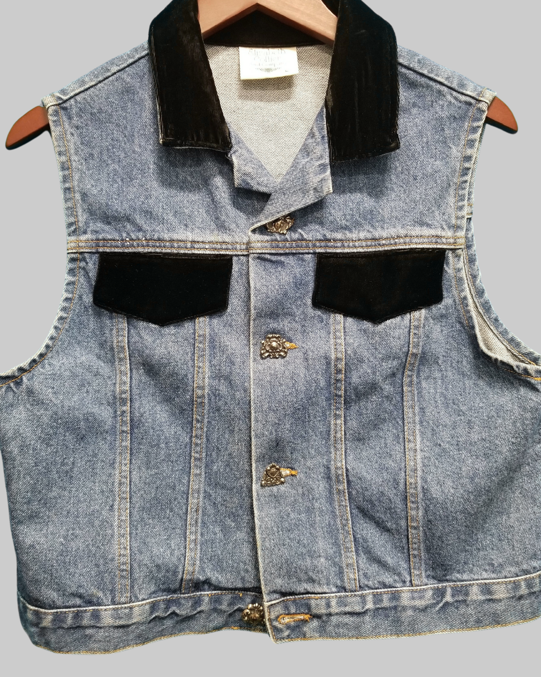 Denim Vest with Embellishments by Elizabeth and Company