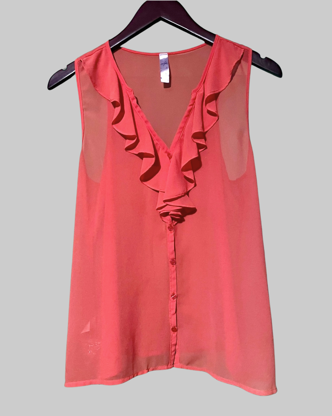 Alya Sheer Orange Sleeveless Top