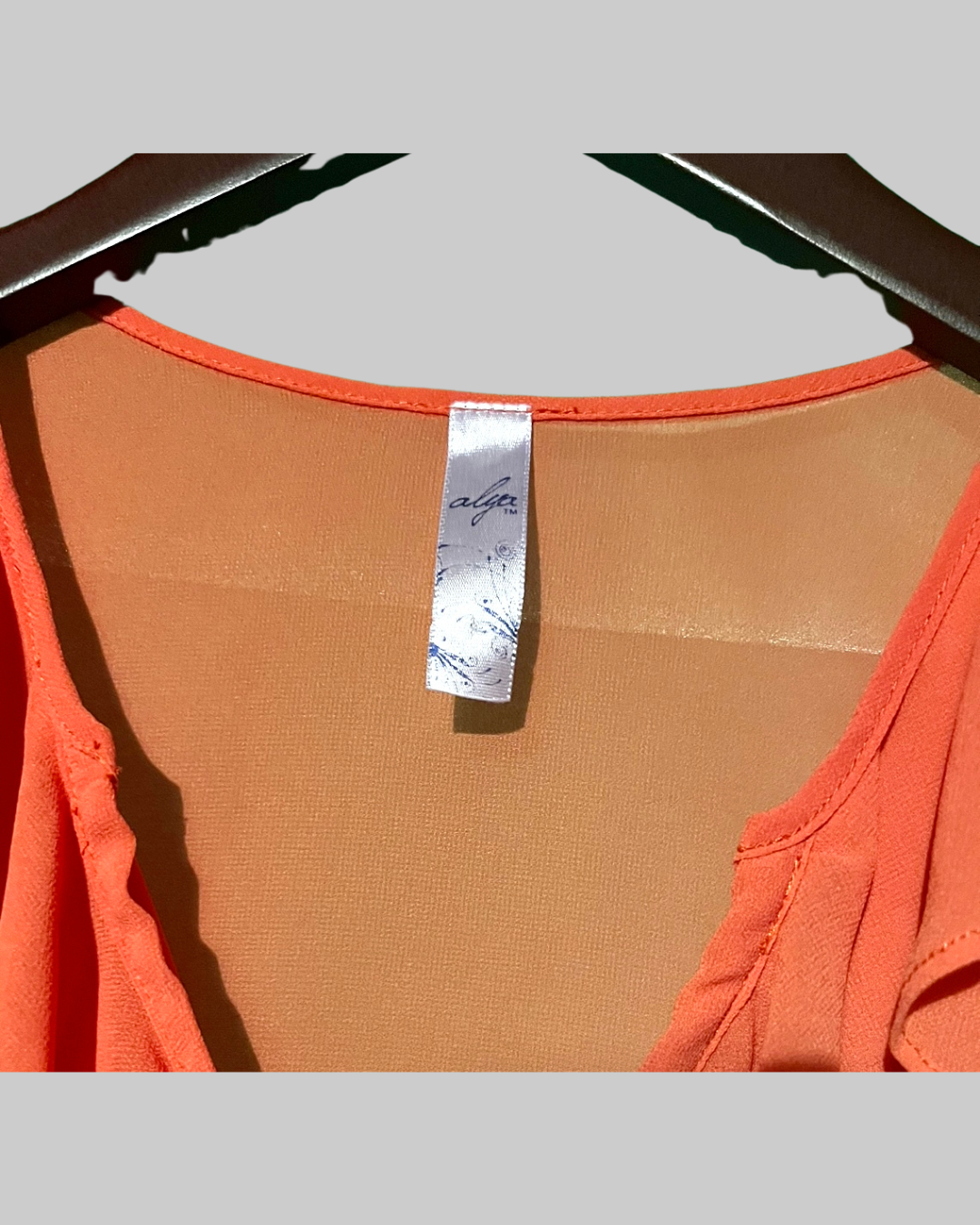 Alya Sheer Orange Sleeveless Top