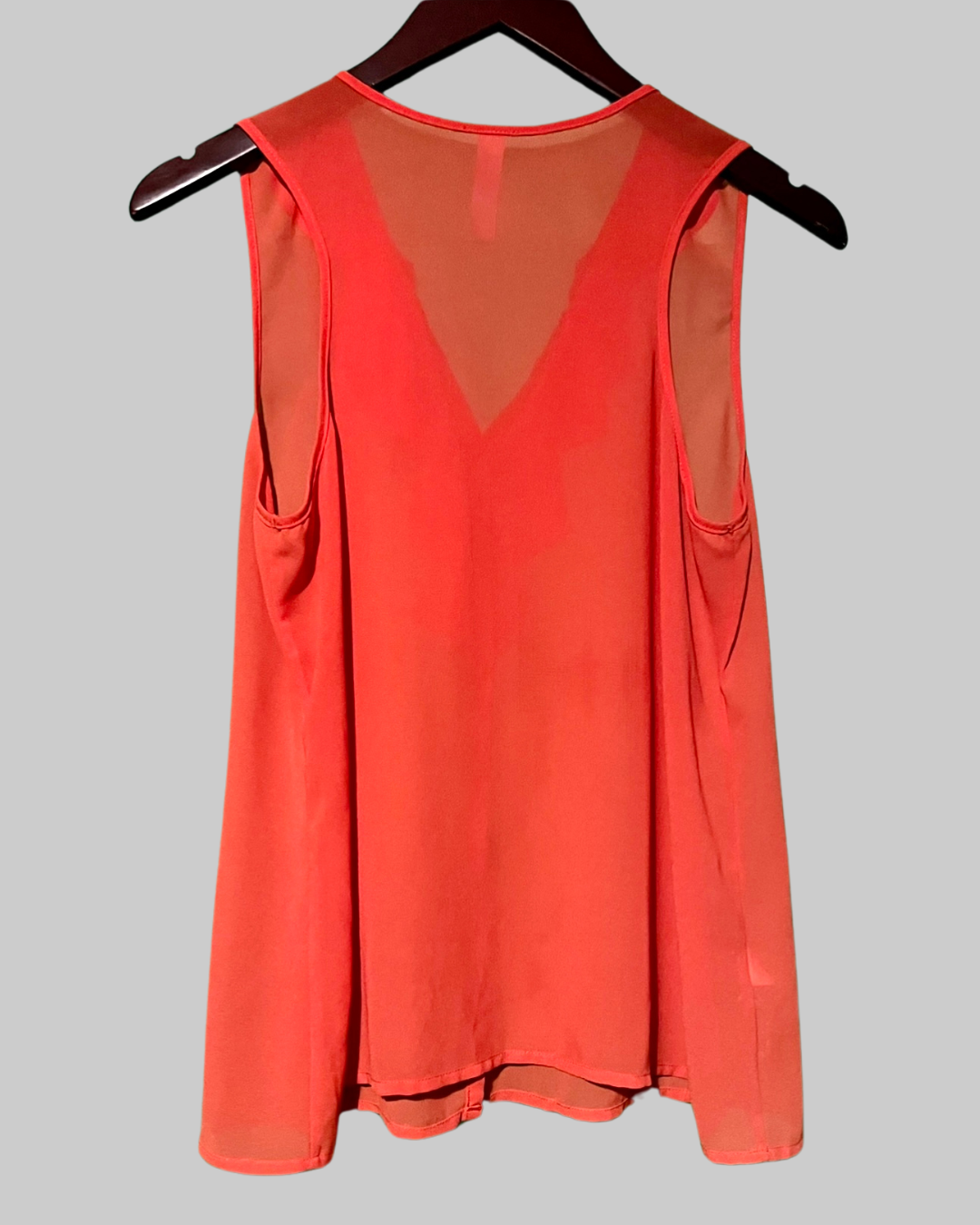 Alya Sheer Orange Sleeveless Top