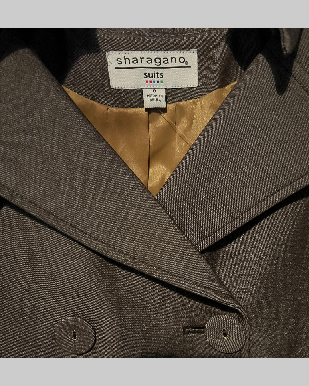 Sharagano Women's Brown Suits Double-Breasted Jacket