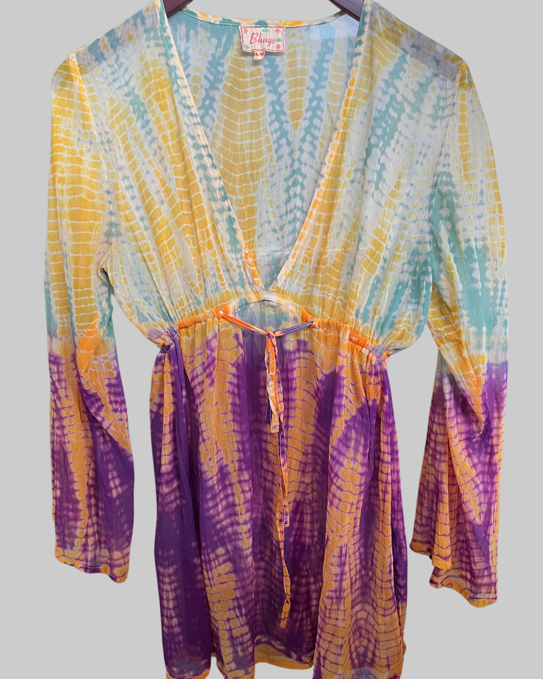 Bhags Tie Dye Boho Hippie Mini Top