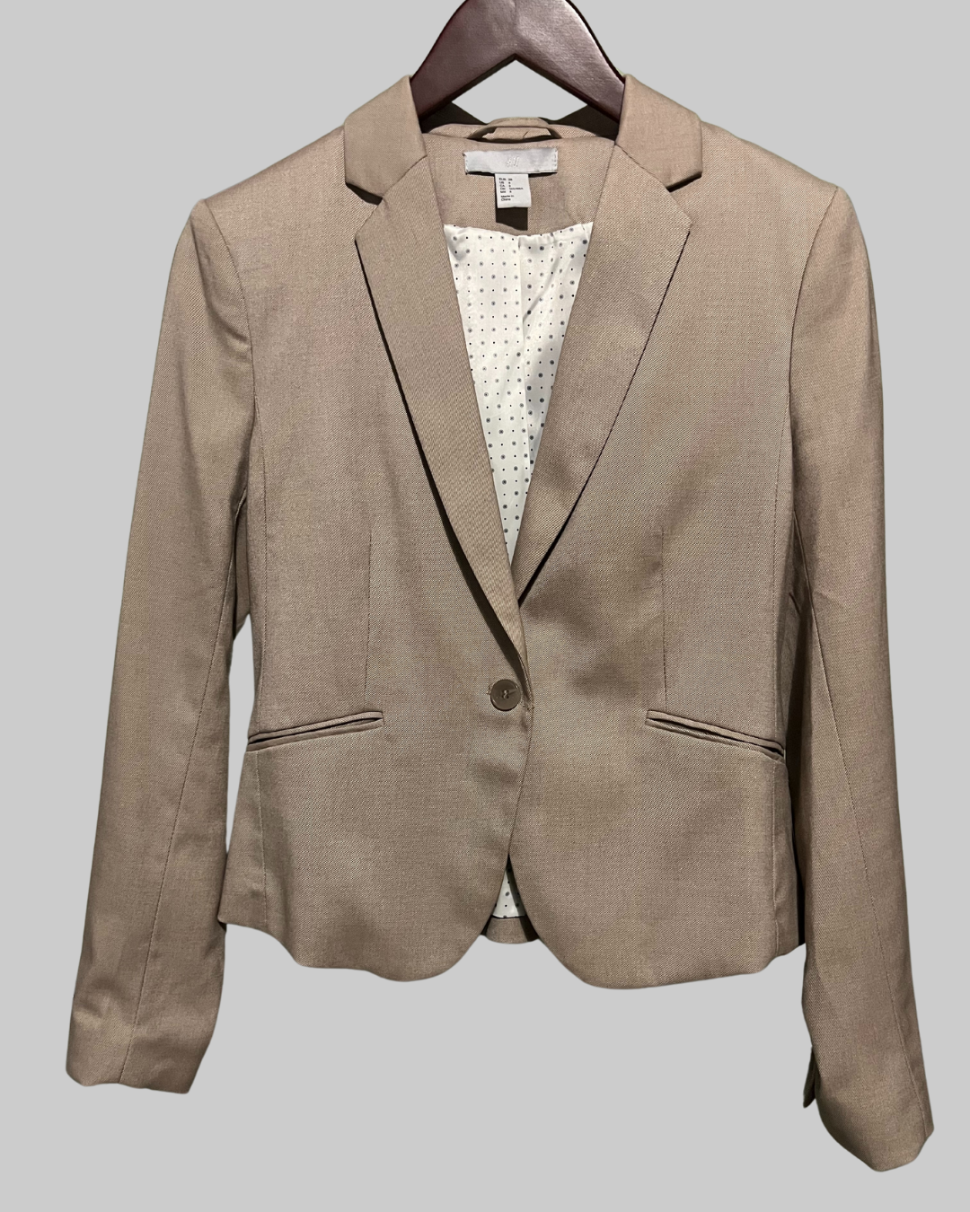 H&M Women's Beige Tan Fitted Blazer