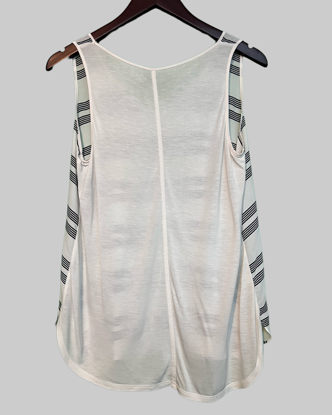 LOFT Outlet Sleeveless White & Black Stripe Top