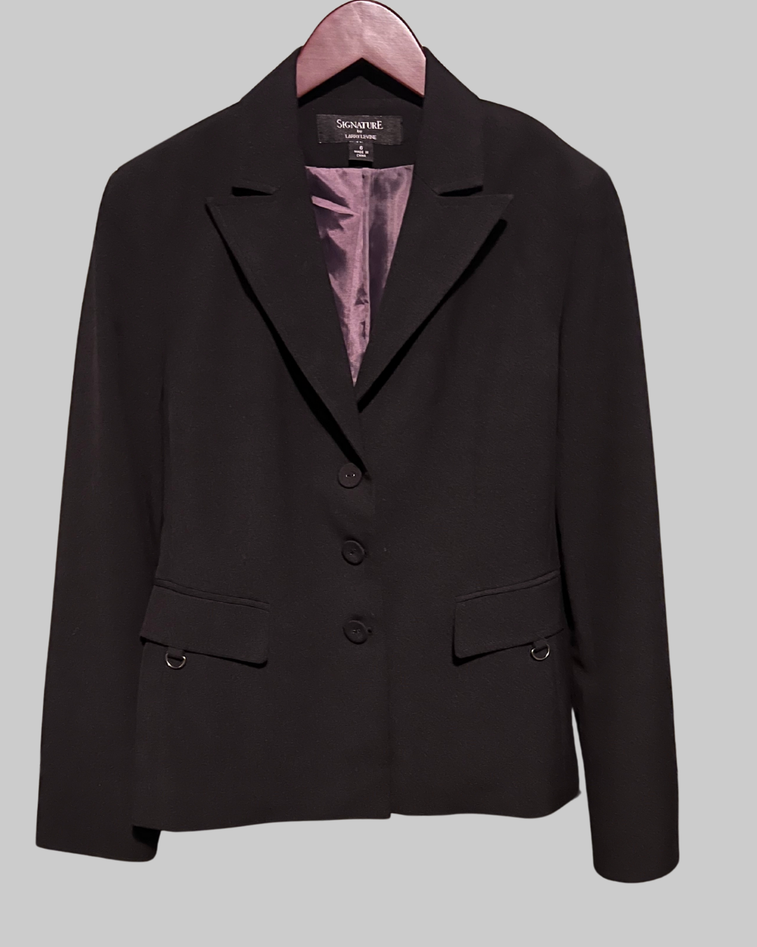Signature by Larry Levine Women's Black Blazer