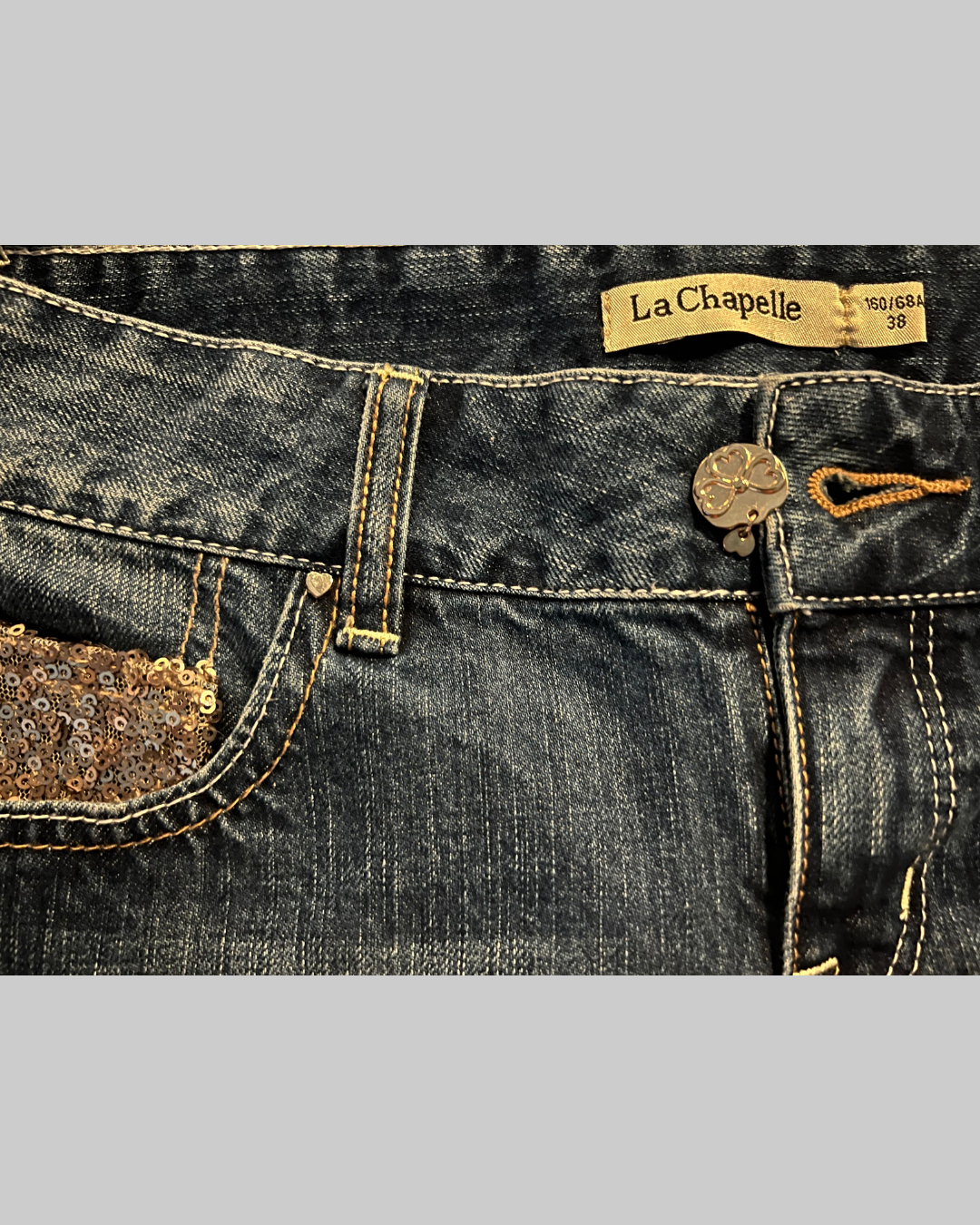 La Chapelle Blue Denim Skort Shorts