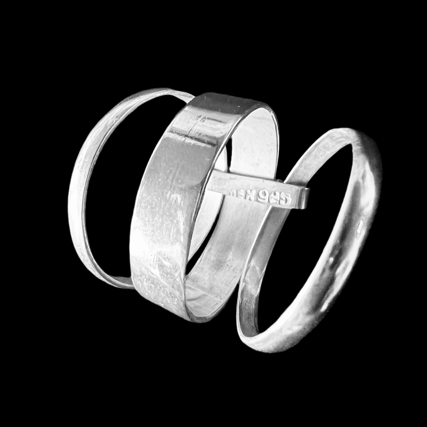 Modern 925 Pure Sterling Silver Multi-Layered Ring