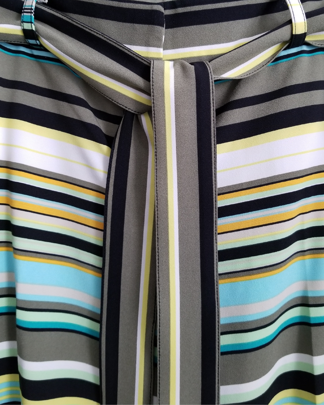 New York & Company Women's Striped Belted Palazzo Pants