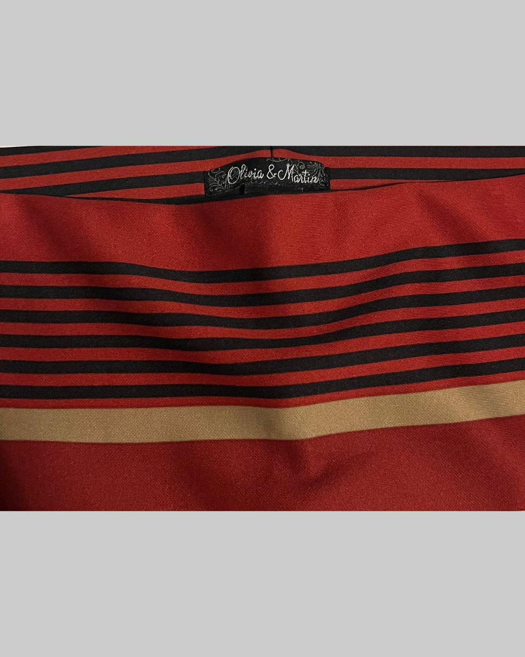 Olivia & Martin Multicolored Stretchy Striped Mini Skirt