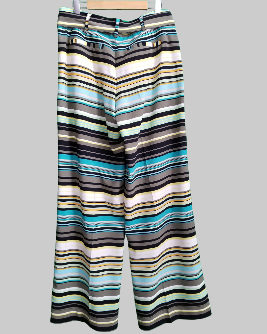 New York & Company Women's Striped Belted Palazzo Pants
