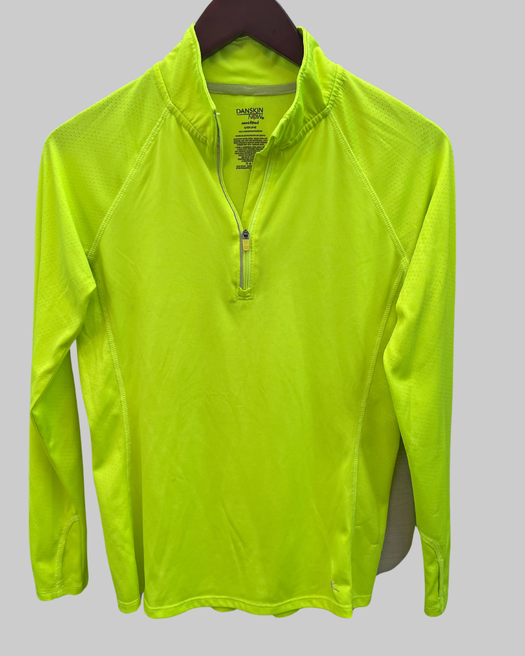 Danskin Now Women's Medium Acid Yellow Activewear Semi Fitted