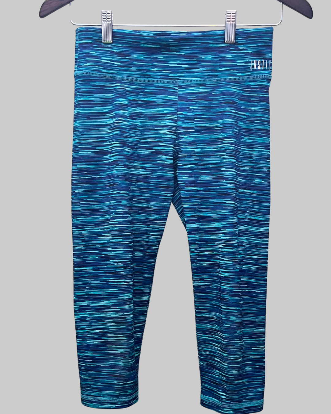 JUSTICE Brand Cropped Leggings Blue Pattern