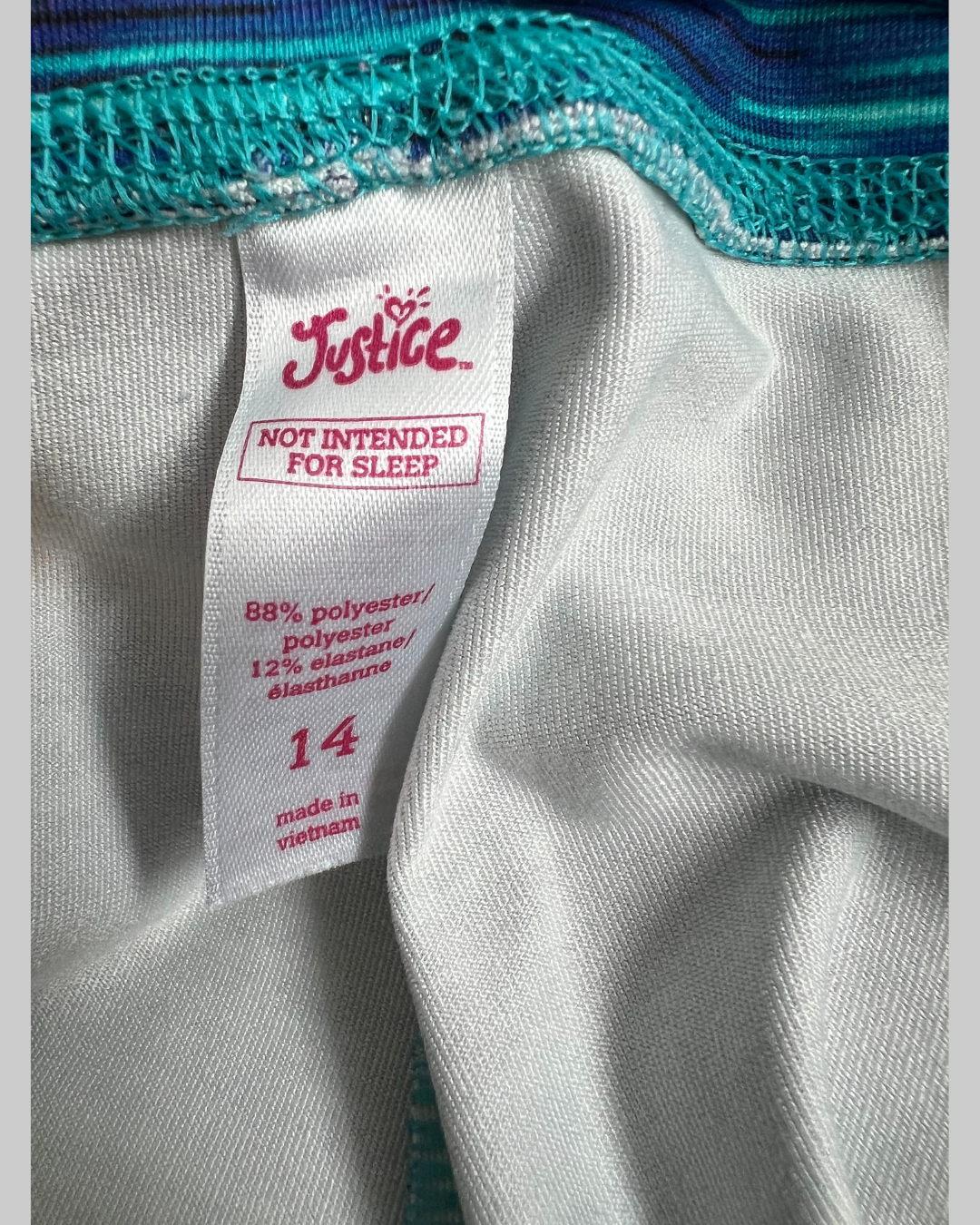 JUSTICE Brand Cropped Leggings Blue Pattern