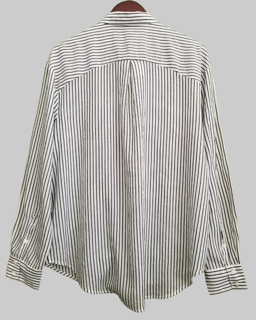 A New Day Grey Stripes White Shirt