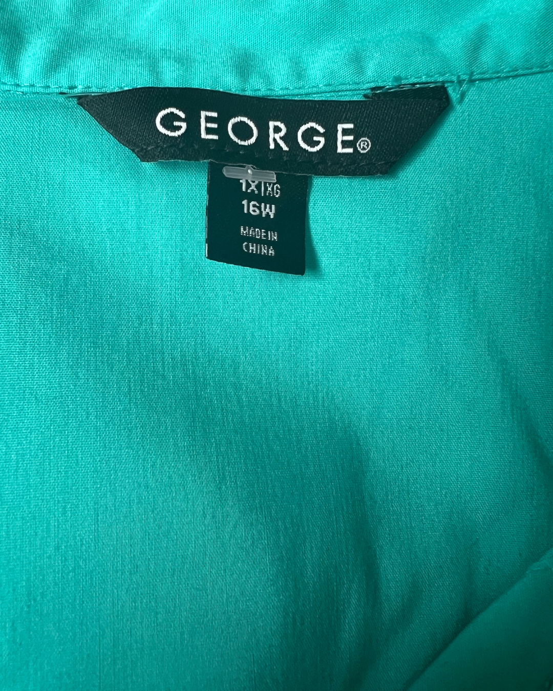 George Women's Button Up Teal Blouse