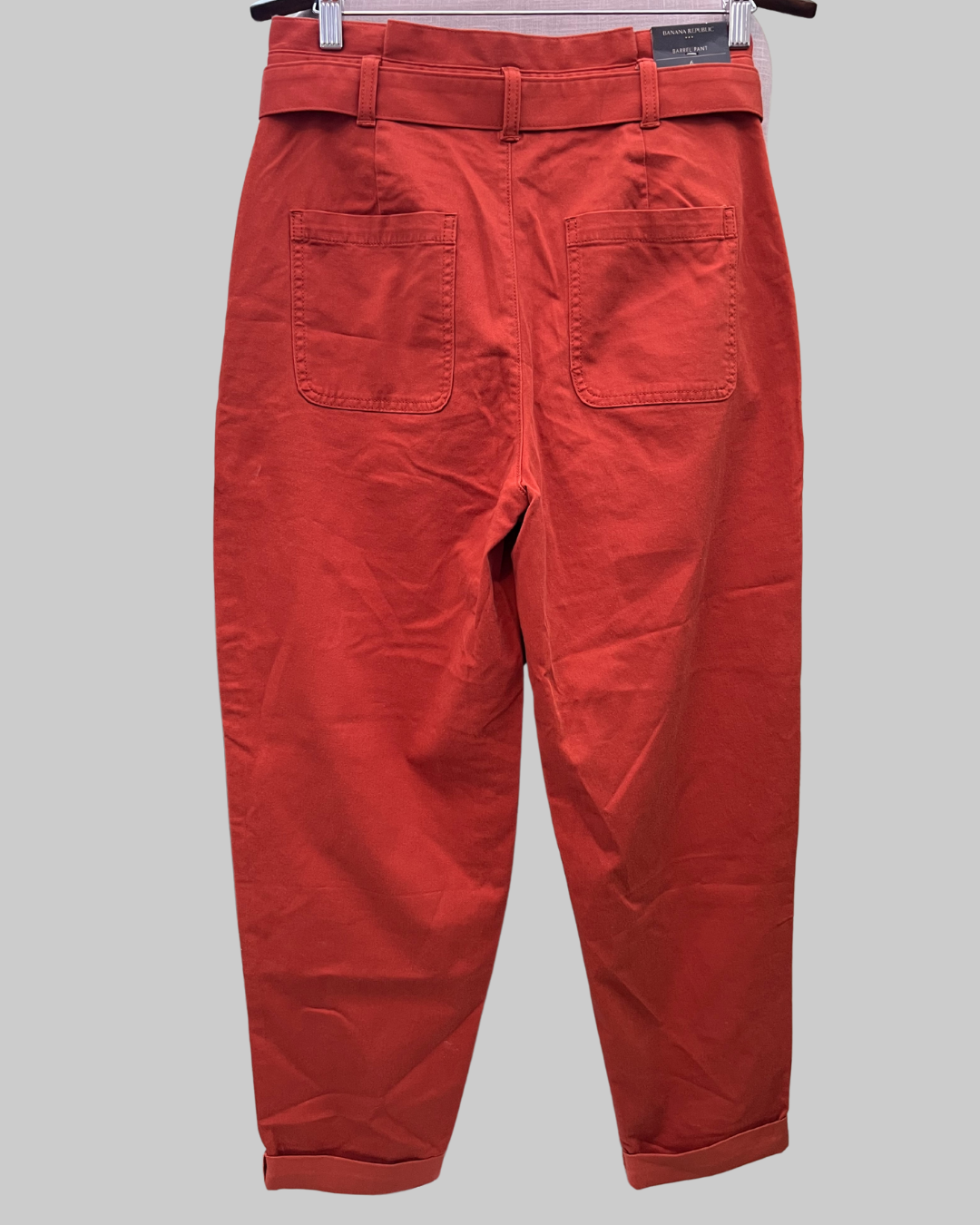 Banana Republic Women's Barrel High Rise Belted Orange Pants