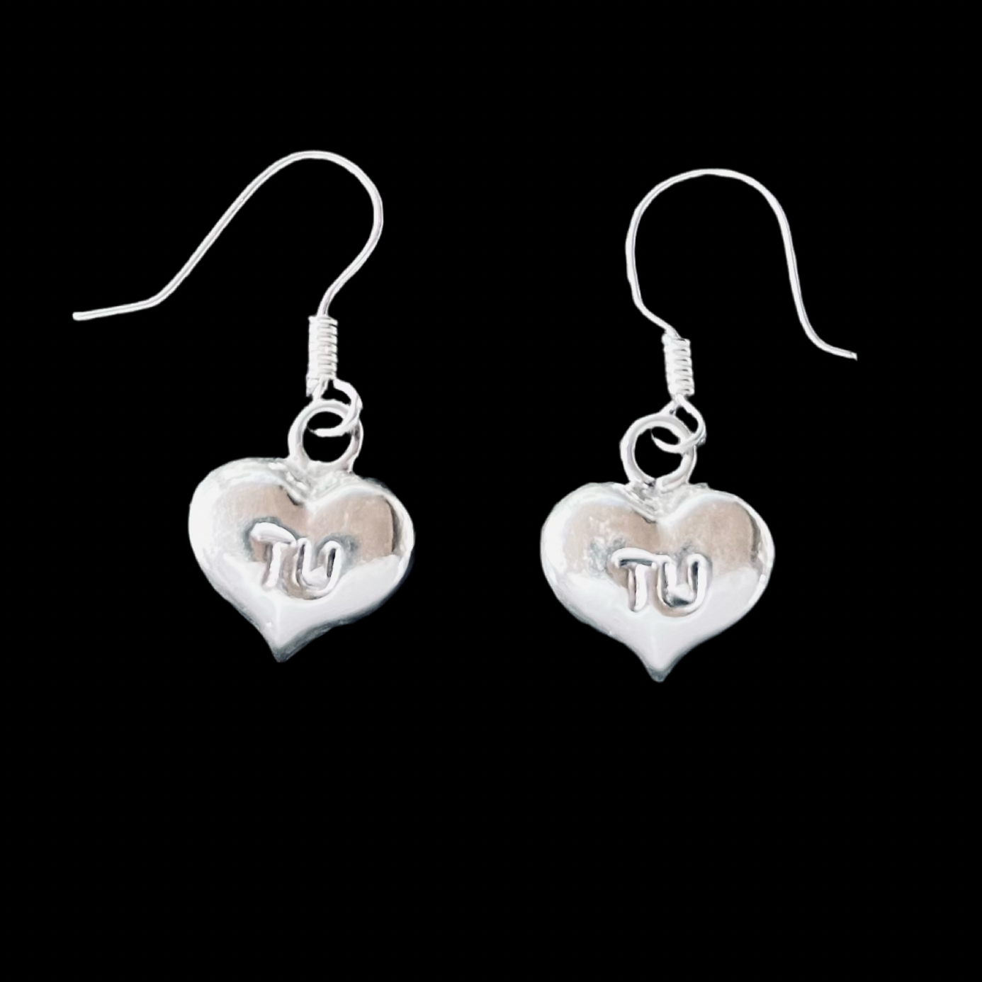 925 Pure Sterling Silver Tu & Yo Heart Earrings