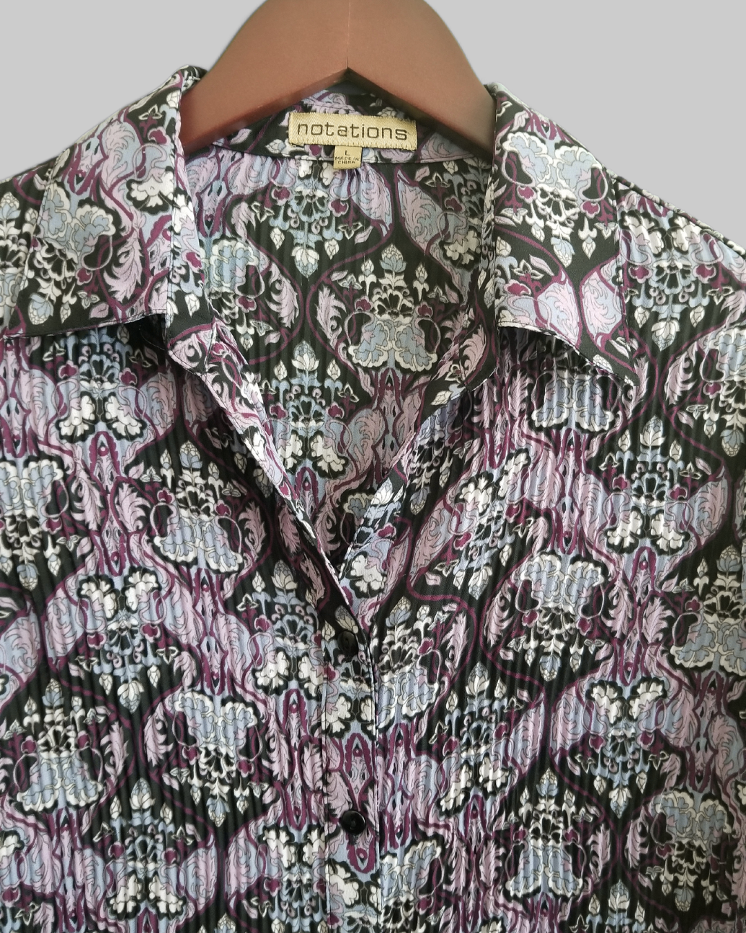 Notations Multi Colored Long Sleeve Blouse