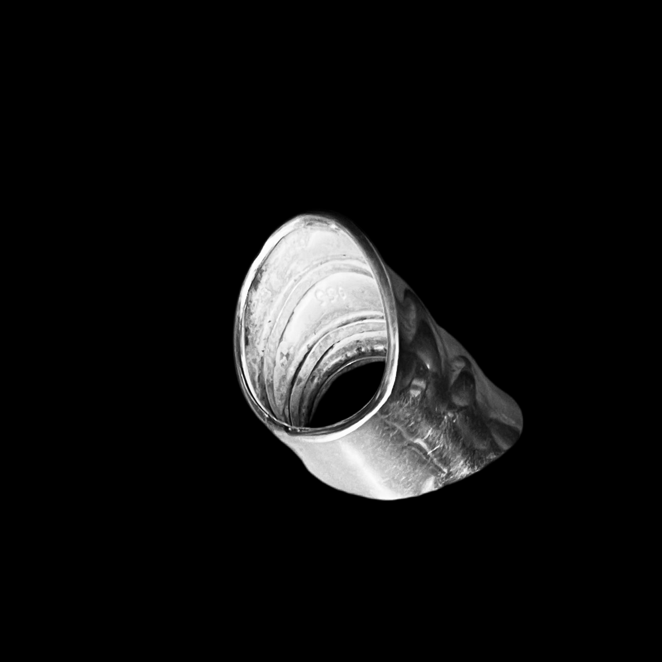 950 Pure Sterling Silver Wide Ring
