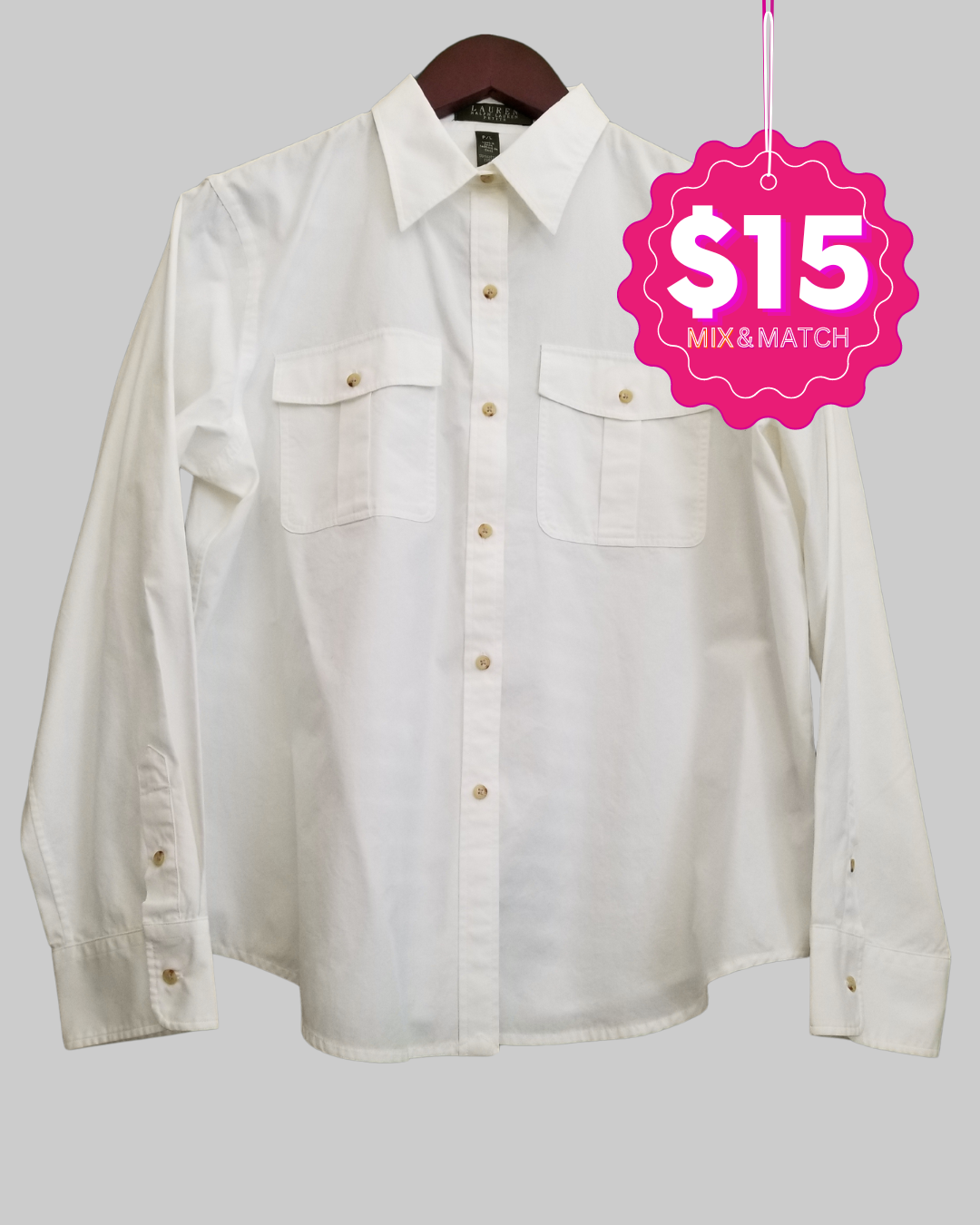 Ralph Lauren White Long Sleeve Shirt