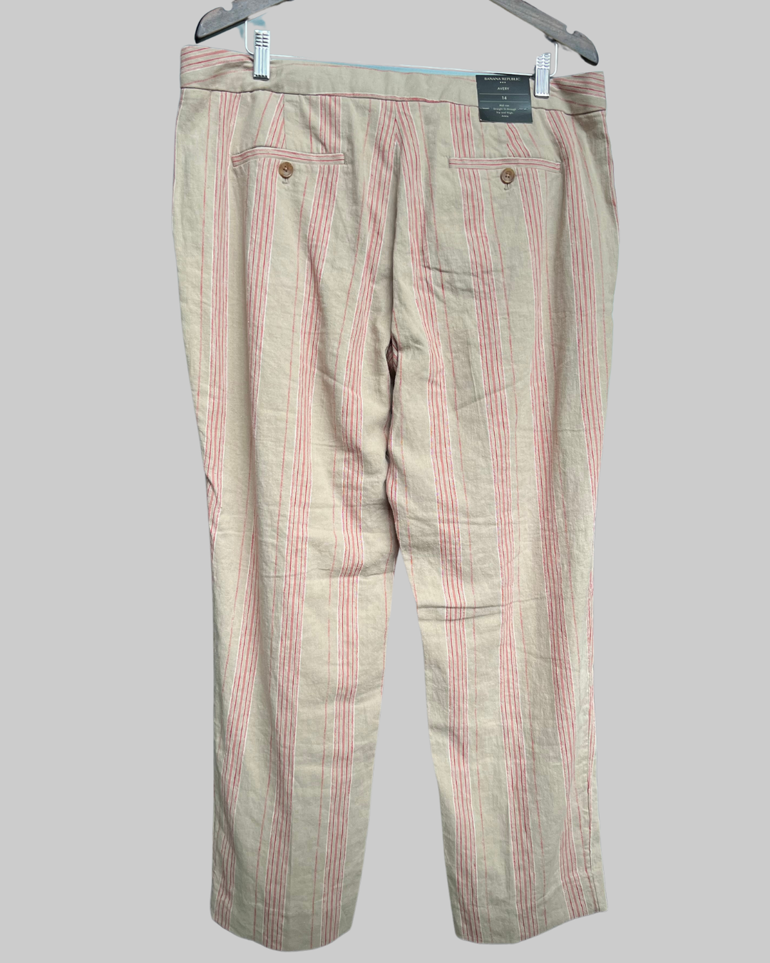 Banana Republic Avery Women's Beige Linen Crop Pant Wide Leg