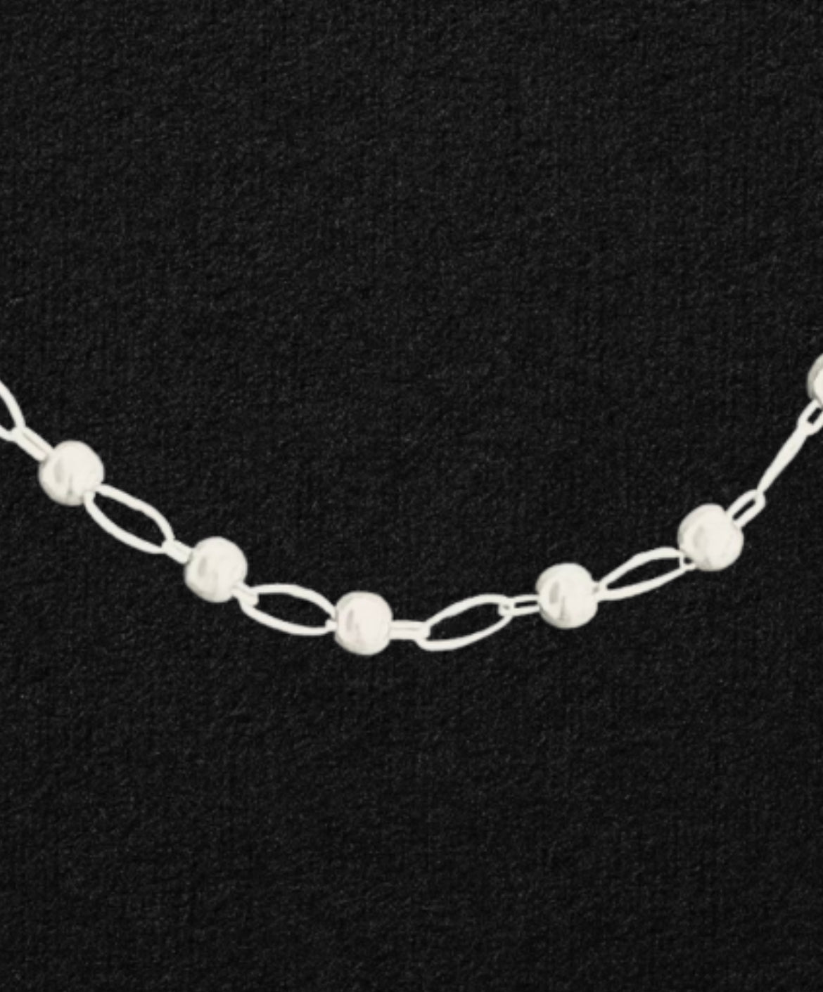 Delicate Sterling Silver Beaded Chain Necklace