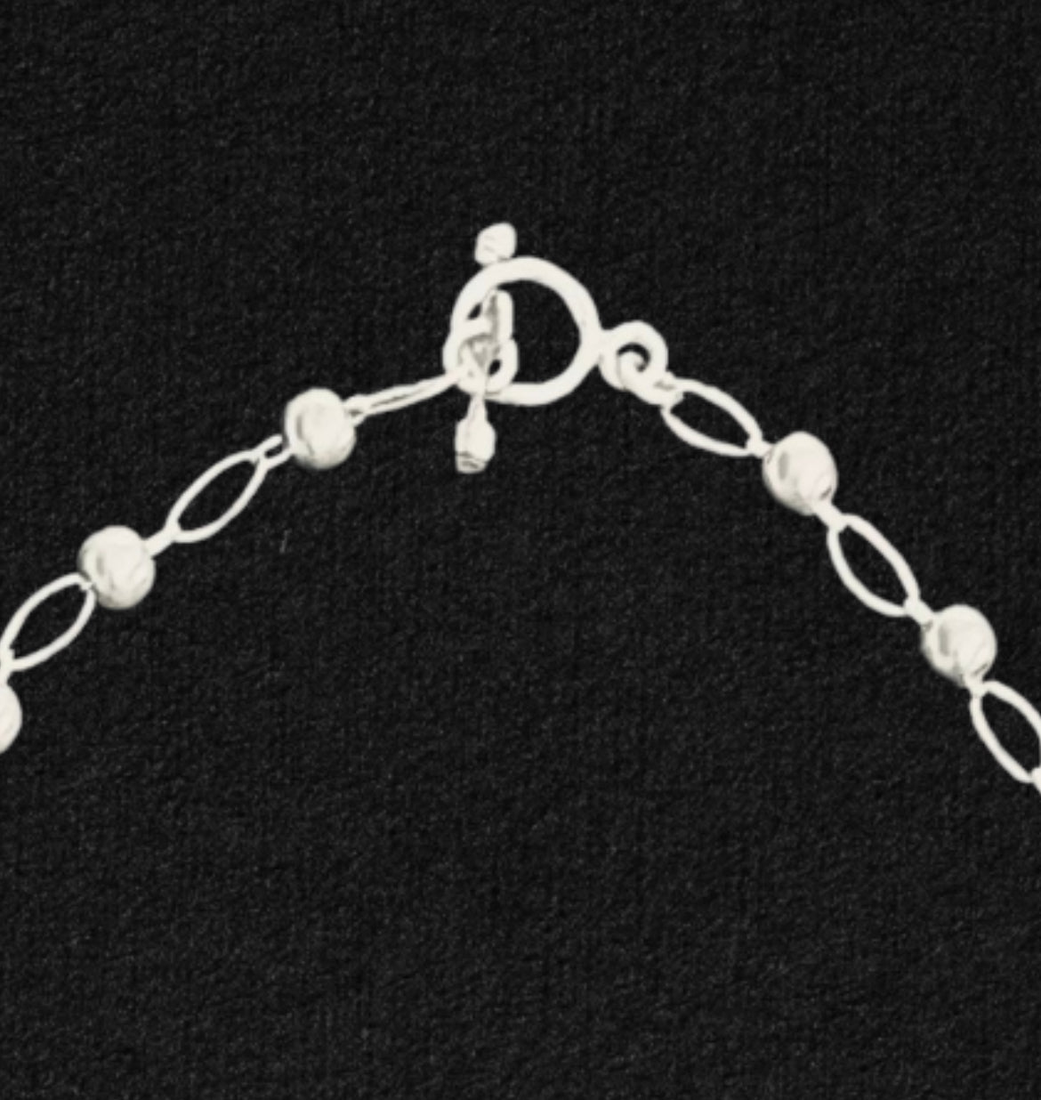 Delicate Sterling Silver Beaded Chain Necklace