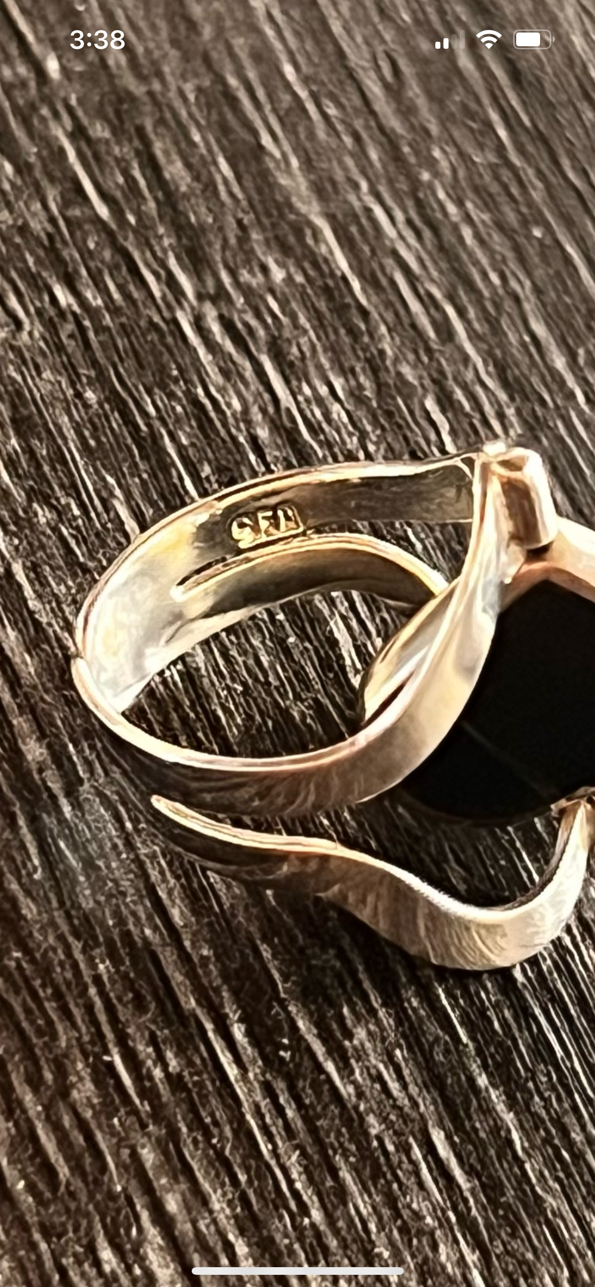 Heart Shape Reversible Black & Yellow Gemstone 950 Pure Sterling Silver Ring