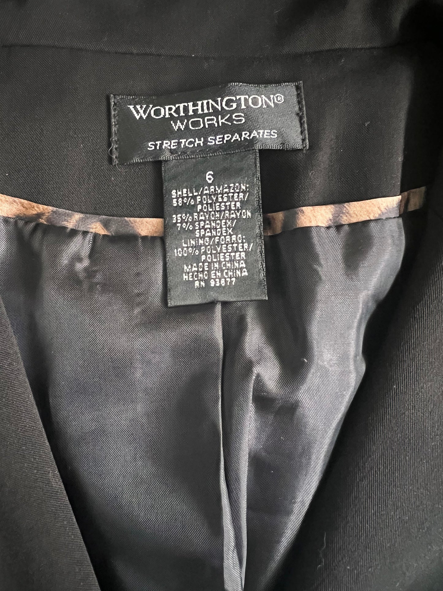 Worthington Stretch Black Blazer