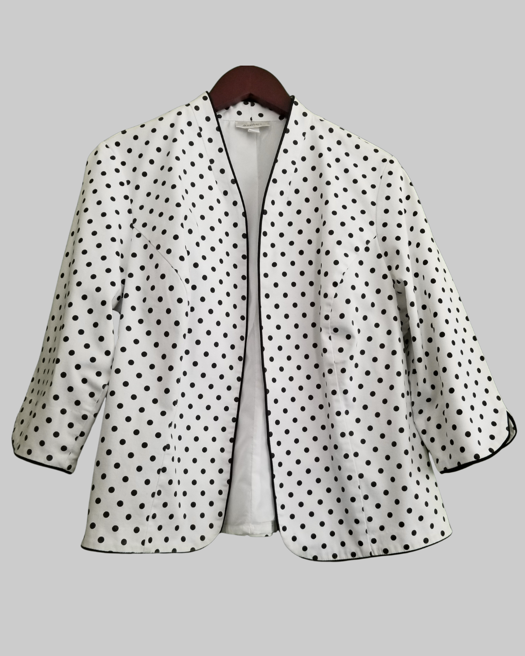 Dressbarn Long  Sleeve Polka Dot Jacket