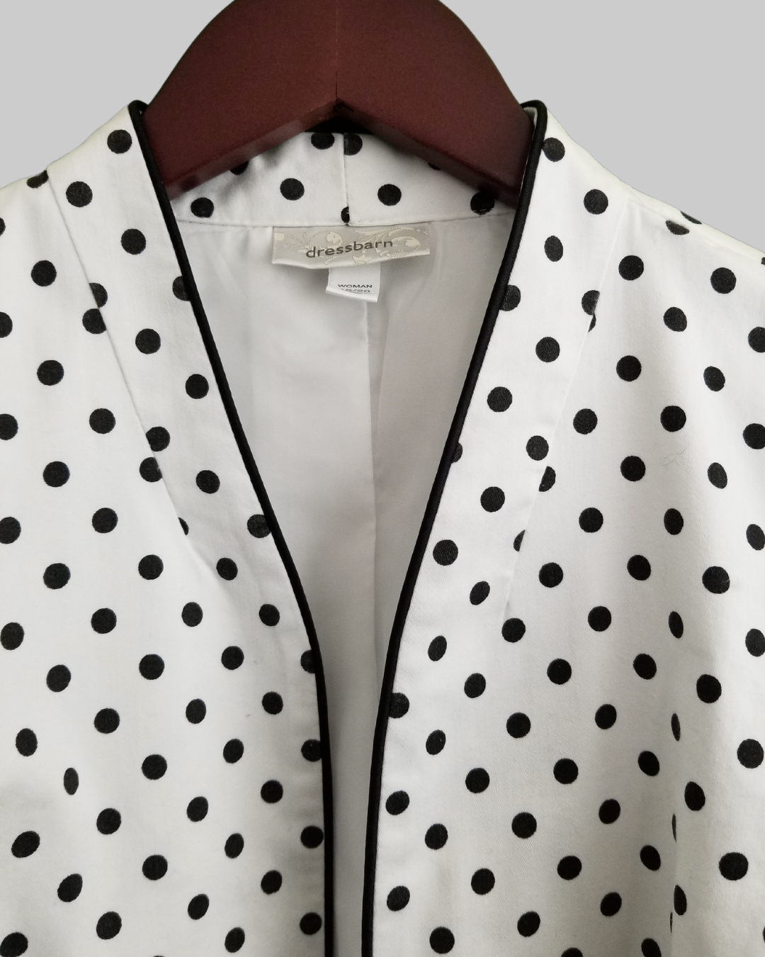 Dressbarn Long  Sleeve Polka Dot Jacket