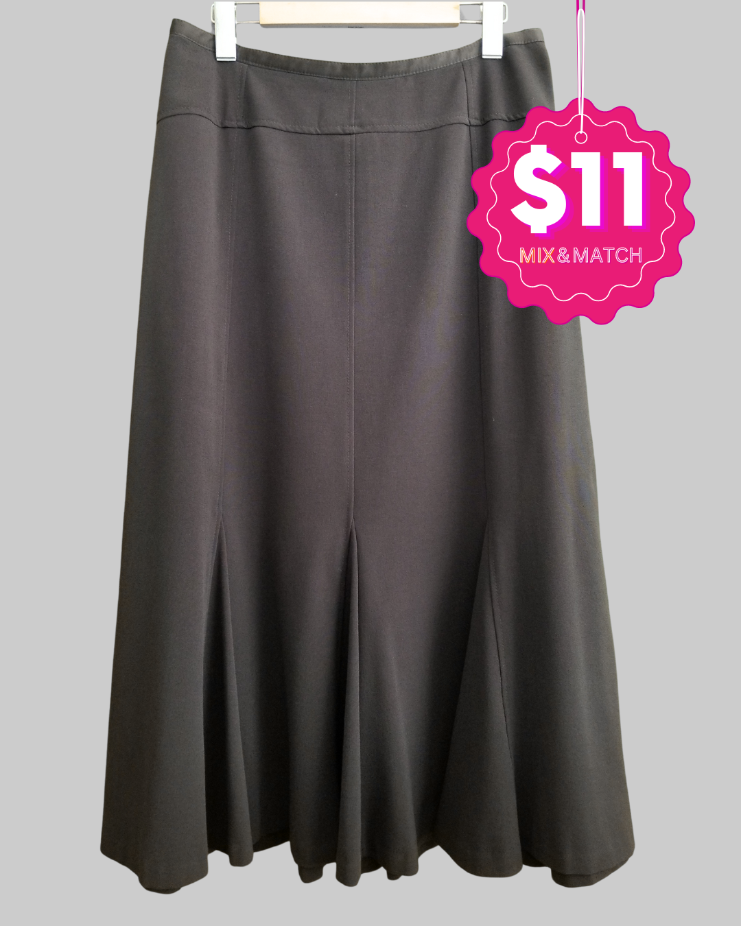 Focus Calf Length Brown Skirt