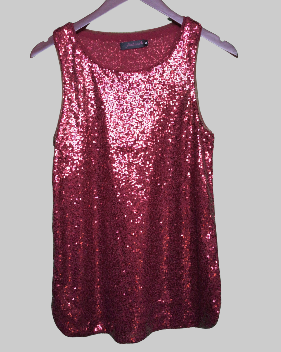 Fashion Sequined Scoop Neck Sleeveless Blouse