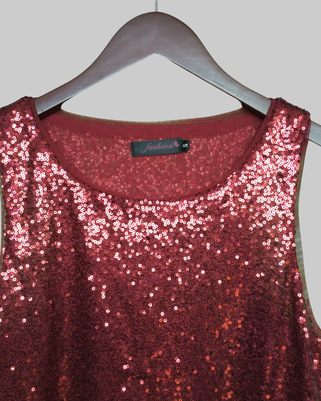 Fashion Sequined Scoop Neck Sleeveless Blouse