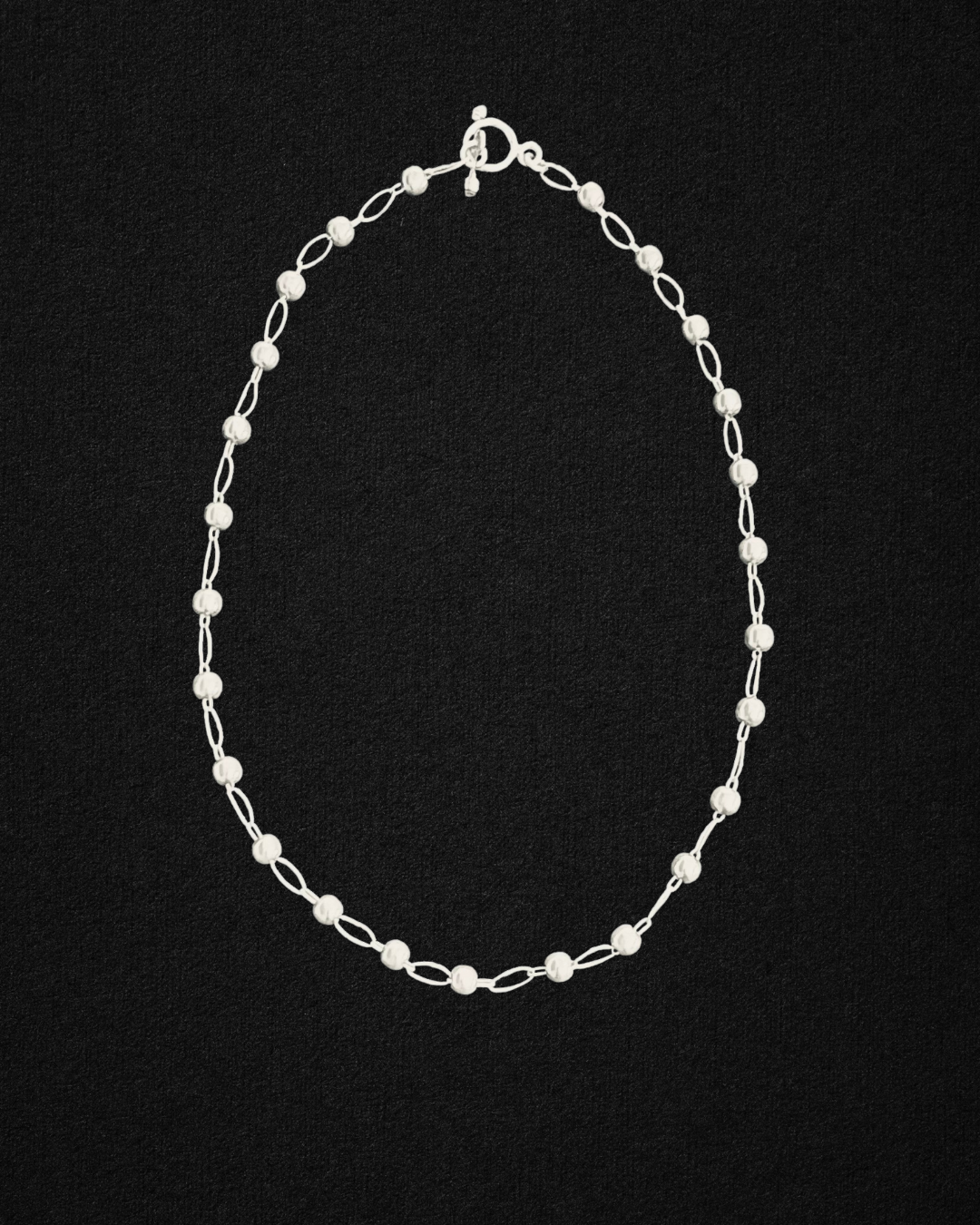 Delicate Sterling Silver Beaded Chain Necklace