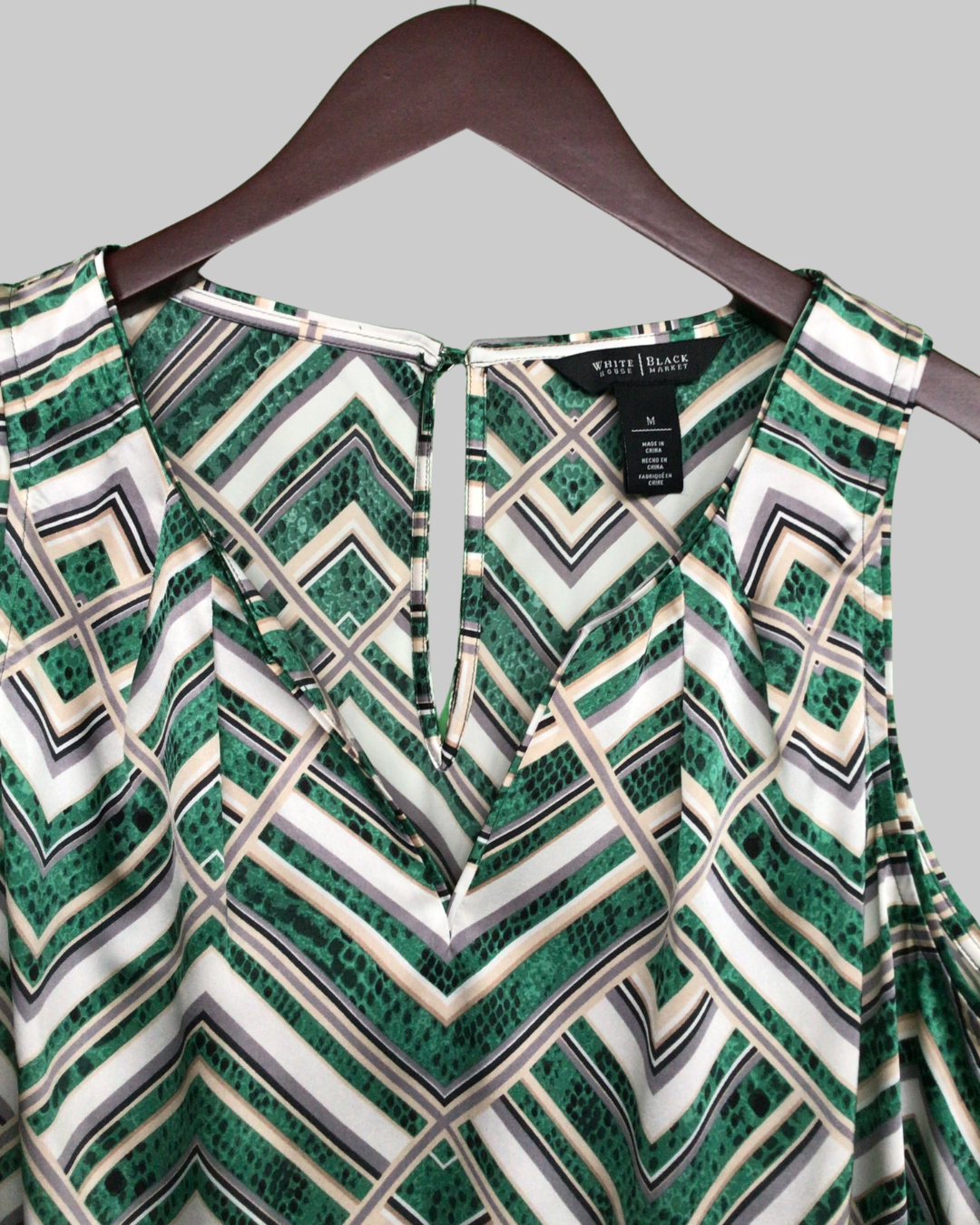 White House | Black Market Geometric Sleeveless Blouse